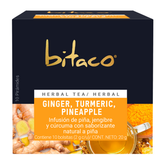 Infusión Herbal Jengibre +  Cúrcuma + Piña | 10 bolsitas