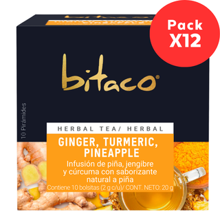 Infusión Herbal Jengibre +  Cúrcuma + Piña | 10 bolsitas