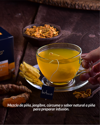 Infusión Herbal Jengibre +  Cúrcuma + Piña | 10 bolsitas