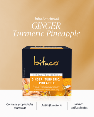 Infusión Herbal Jengibre +  Cúrcuma + Piña | 10 bolsitas