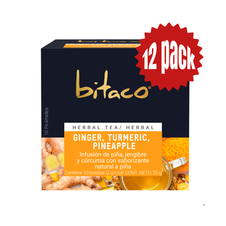 12 Pack - Infusión Herbal Jengibre + Cúrcuma + Piña