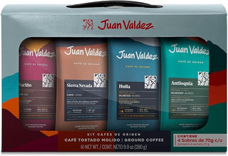 Kit con 4 sobres de café molido Línea Orígenes: Antioquia, Sierra Nevada, Huila, Nariño | 4 Bolsas de 70 g cada una