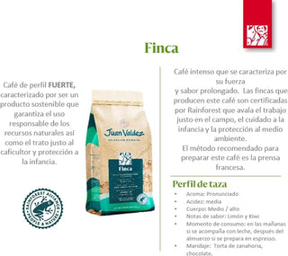 Café Finca en Grano Fuerte y Tostado de Colombia, Linea Sostenible 454 g